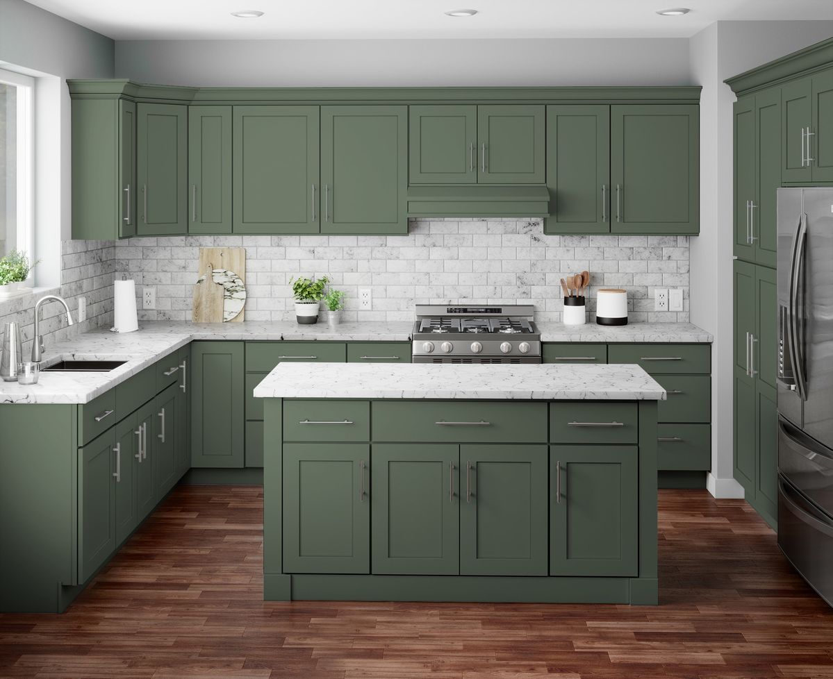 Green Shaker Vanity Combo Cabinet
