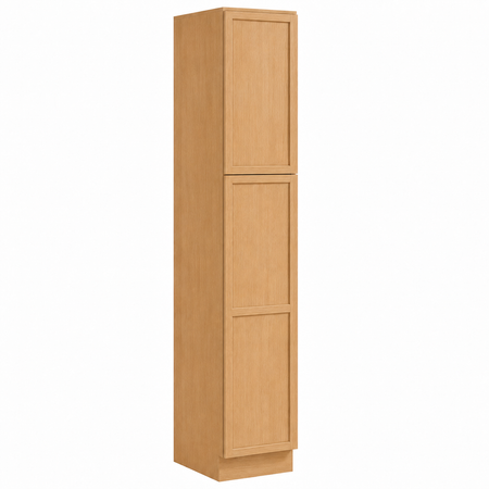 Slim Shaker Oak 18"W x 24"D Pantry Cabinet with 2 Doors | USA Cabinets Outlet