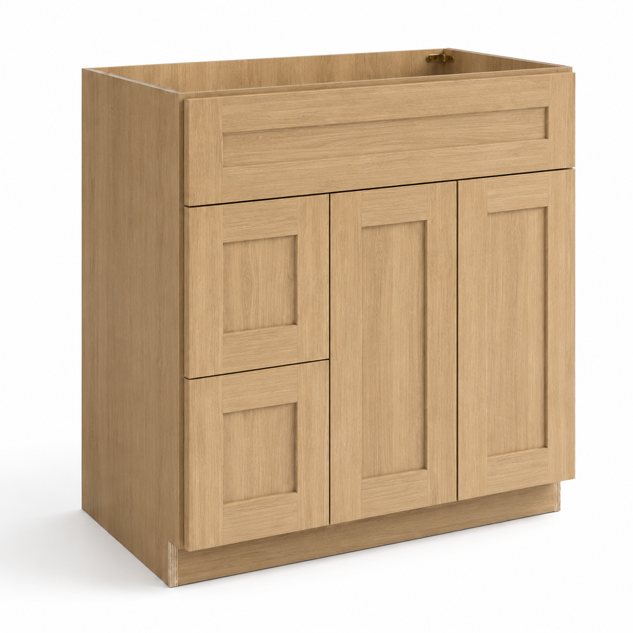 English Toffee Shaker Vanity Combo Cabinet with 2 Left Drawers