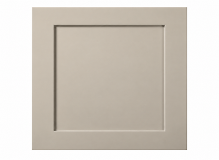 A square shaker-style cabinet door or panel in a warm light beige finish, shown against a plain white background.