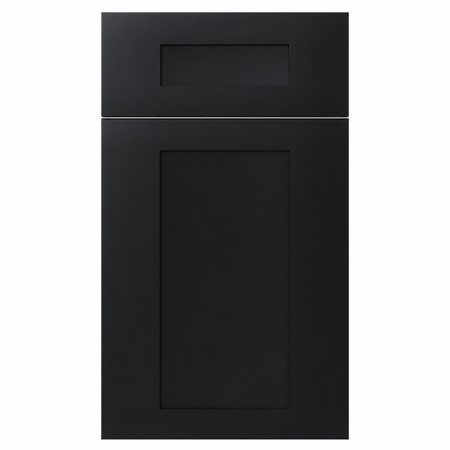 Black cabinet door with a rectangular cutout on a white background |USA Cabinets Outlet |
