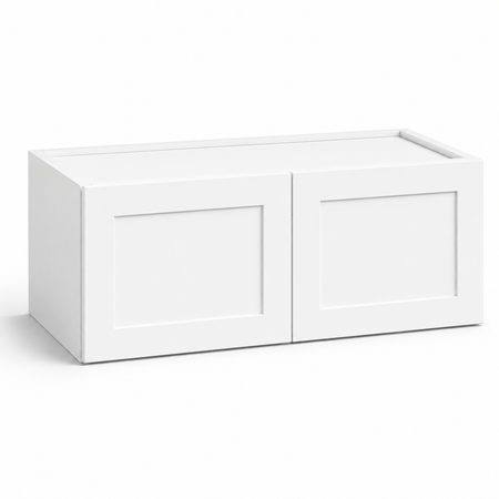 White Shaker 15" H Double Door Wall Cabinet | USA Cabinets Outlet