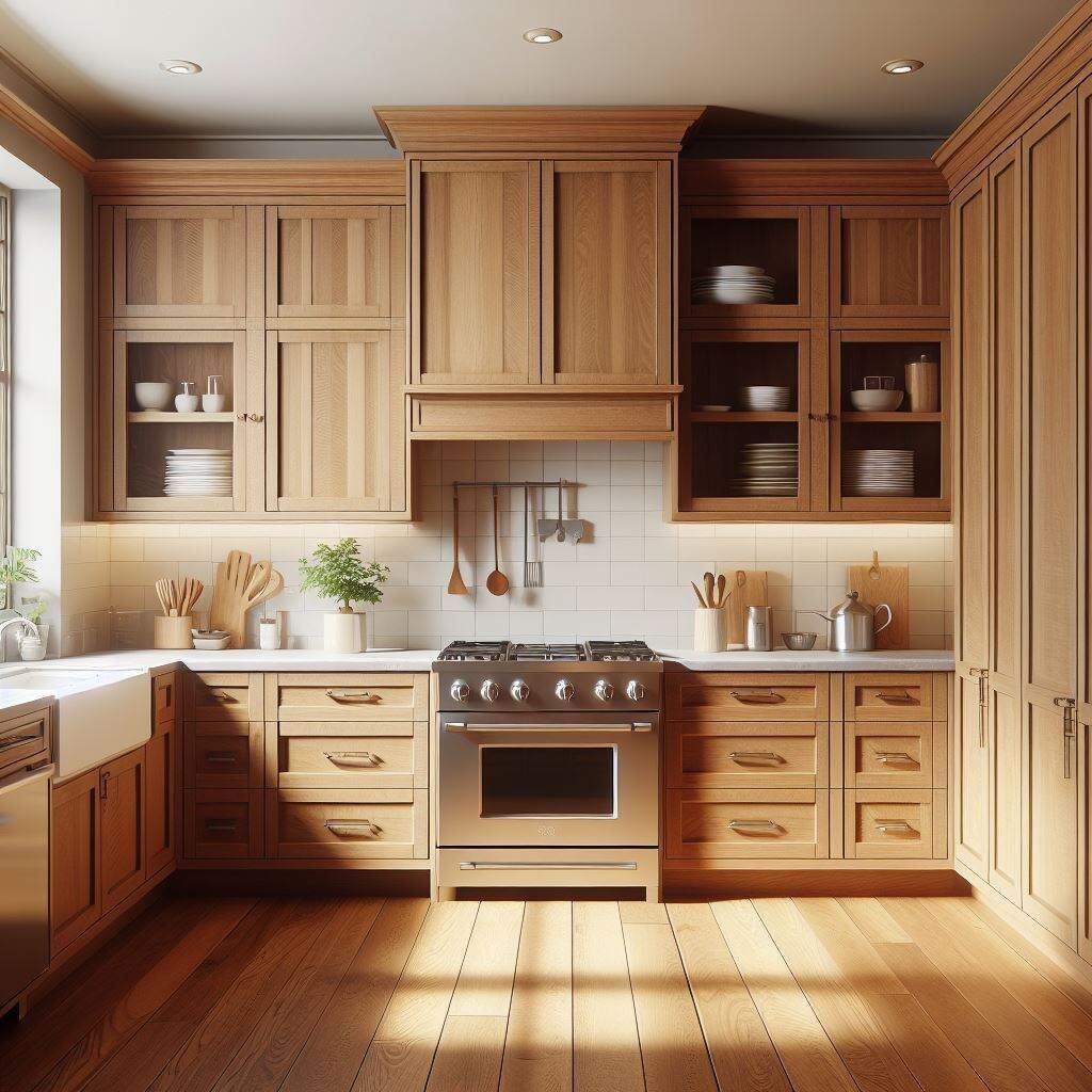 Shaker Natural Oak 24"D Base Cabinet with Double Doors & Single Drawer