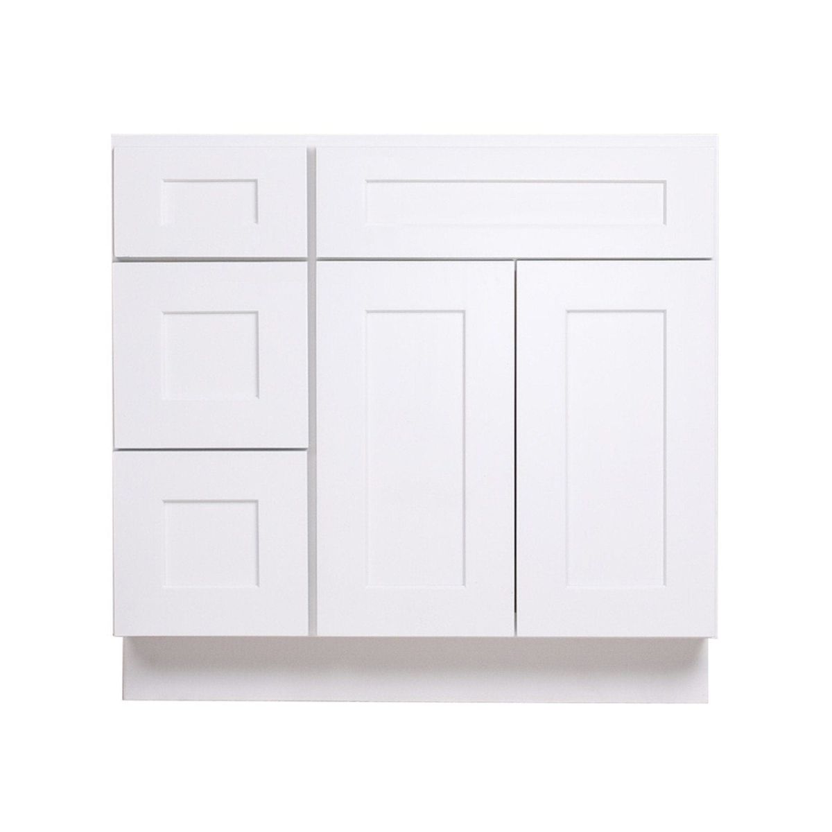 White Shaker Vanity Combo Cabinet Fake Drawer