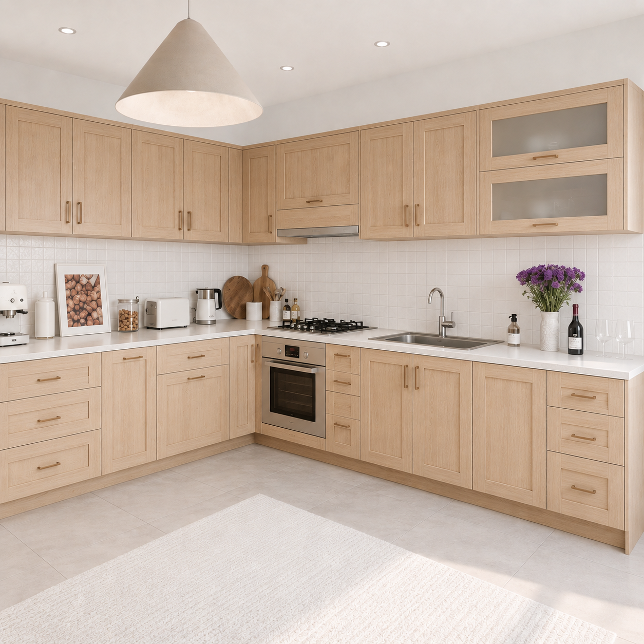 Unfinished Shaker Kitchen Cabinets - Natural Wood Ready to Paint or Stain | USA Cabinets Outlet