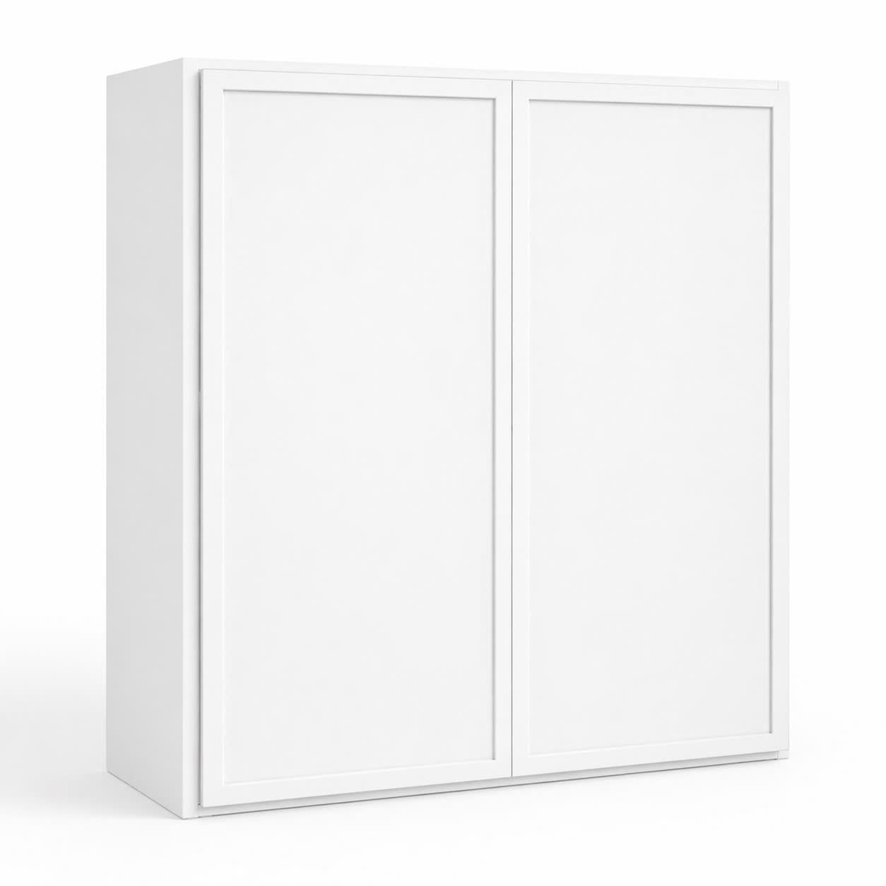 Slim Shaker White 42″ H Double Door Wall Cabinet