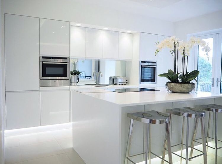FRAMELESS - HIGH GLOSS WHITE KITCHEN CABINETS