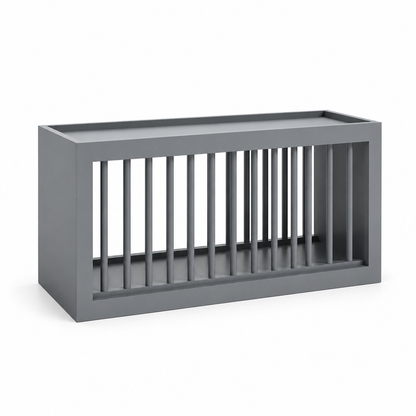 Gray Shaker Wall Plate Rack Cabinet - 30"W x 15"H x 12"D