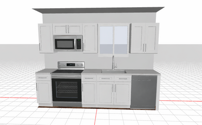 White Shaker RTA Kitchen Cabinets – 10 Ft. Kitchen Layout Package