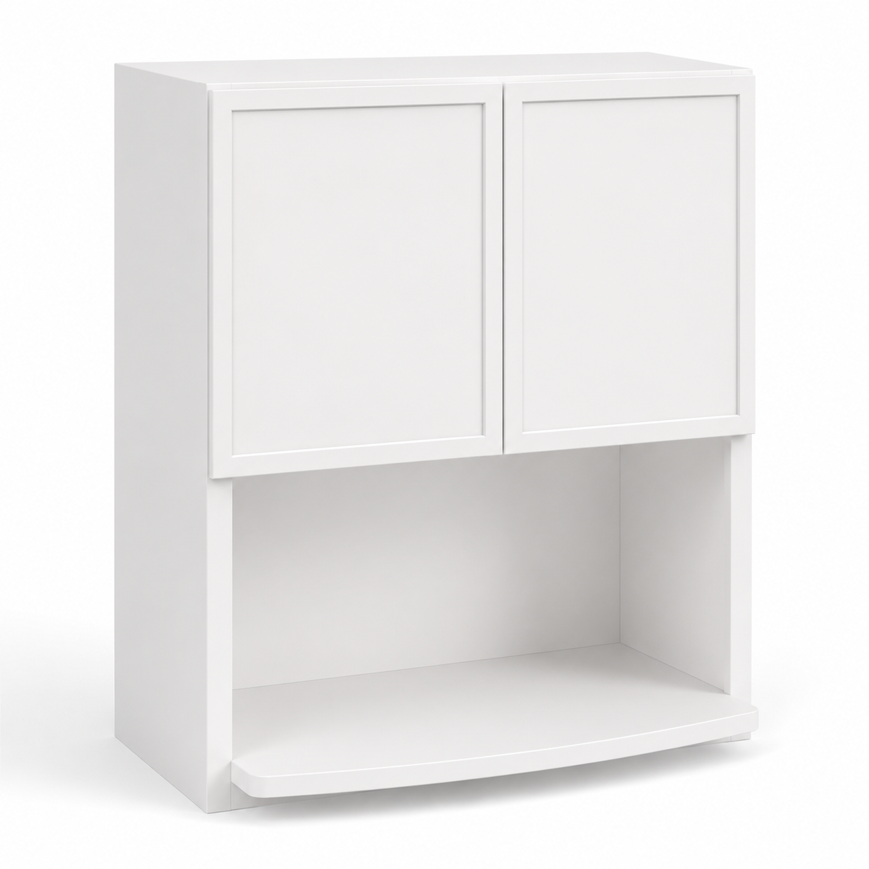 Slim White Shaker Microwave Wall Cabinet
