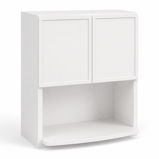 Slim White Shaker Microwave Wall Cabinet