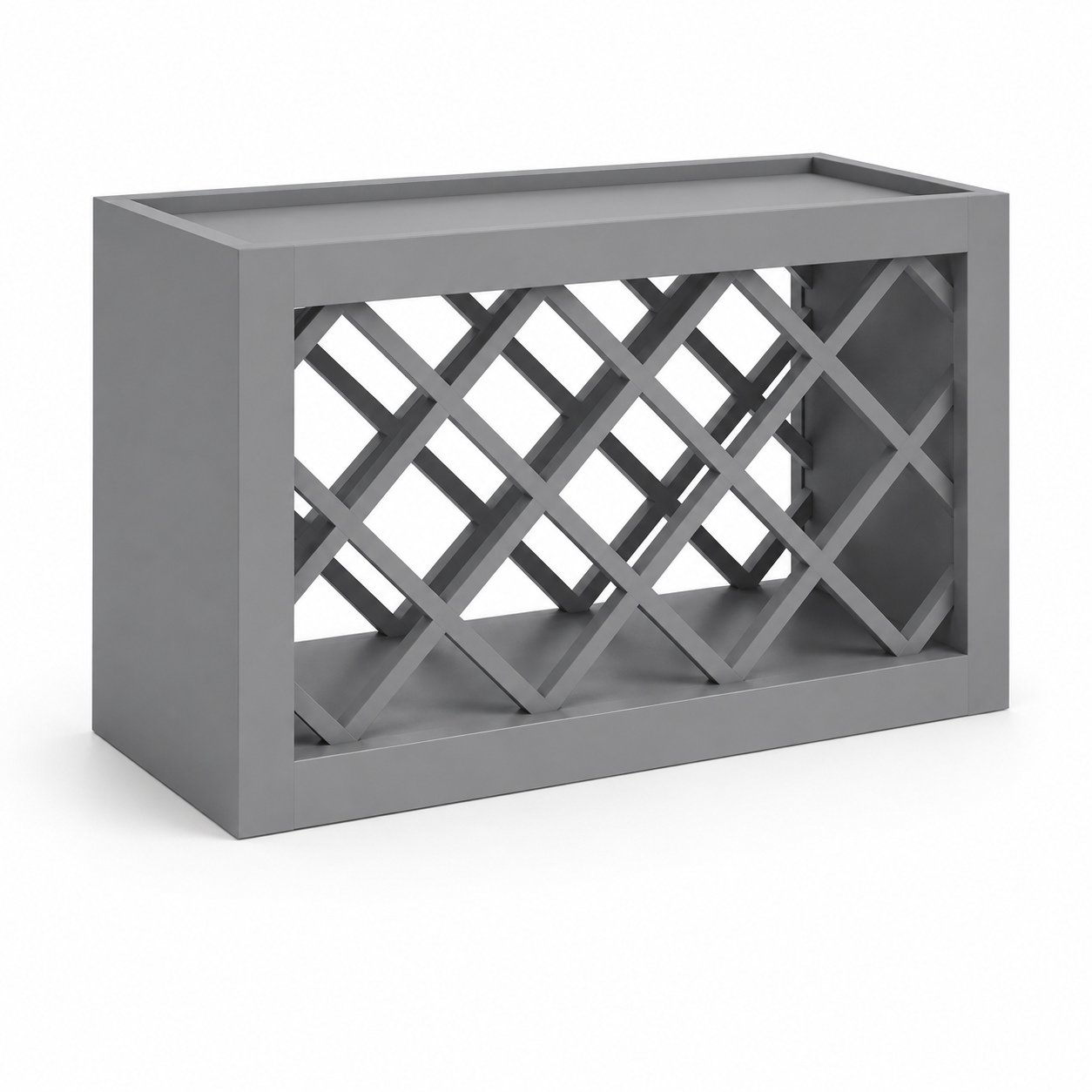 Gray Shaker Wall Wine Rack Cabinet