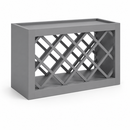 Gray Shaker Wall Wine Rack Cabinet