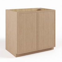Natural Oak Shaker Base Cabinet Double Doors Full Height