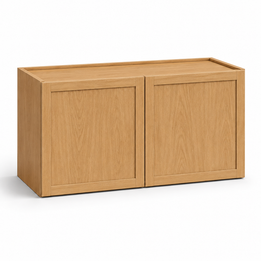 Slim Shaker Oak 18″ H Double Doors Bridge Cabinet
