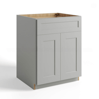 Gray Shaker Sink Base Cabinet – 2 Doors &  1 False Drawer