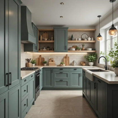 Jade Green Shaker 30″ H Double Door Wall Cabinet