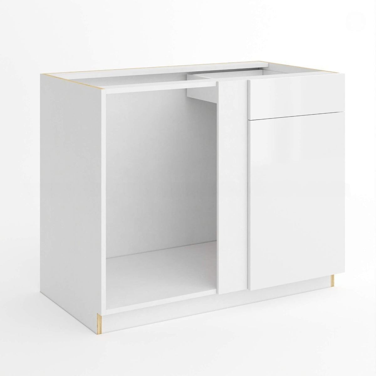 Frameless Gloss White Blind Corner Base Cabinet (Reversible Door)