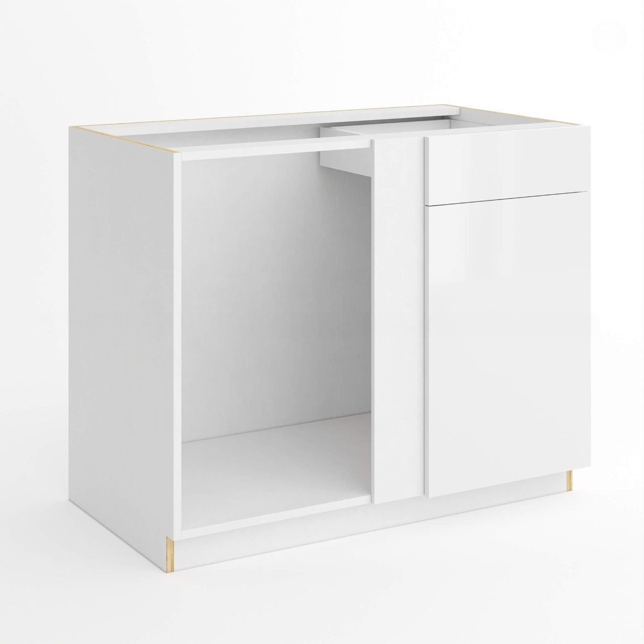 Frameless Gloss White Blind Corner Base Cabinet (Reversible Door)