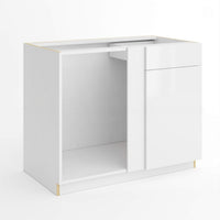 Frameless Gloss White Blind Corner Base Cabinet (Reversible Door)