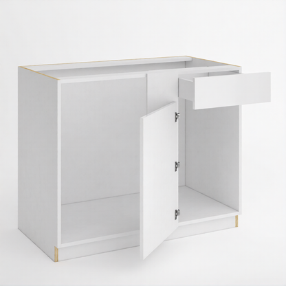 Frameless Gloss White Blind Corner Base Cabinet (Reversible Door)