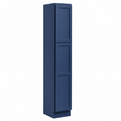 Navy Blue Shaker 18”W x 27"D Pantry Cabinet – 2 Doors (Upper & Lower)