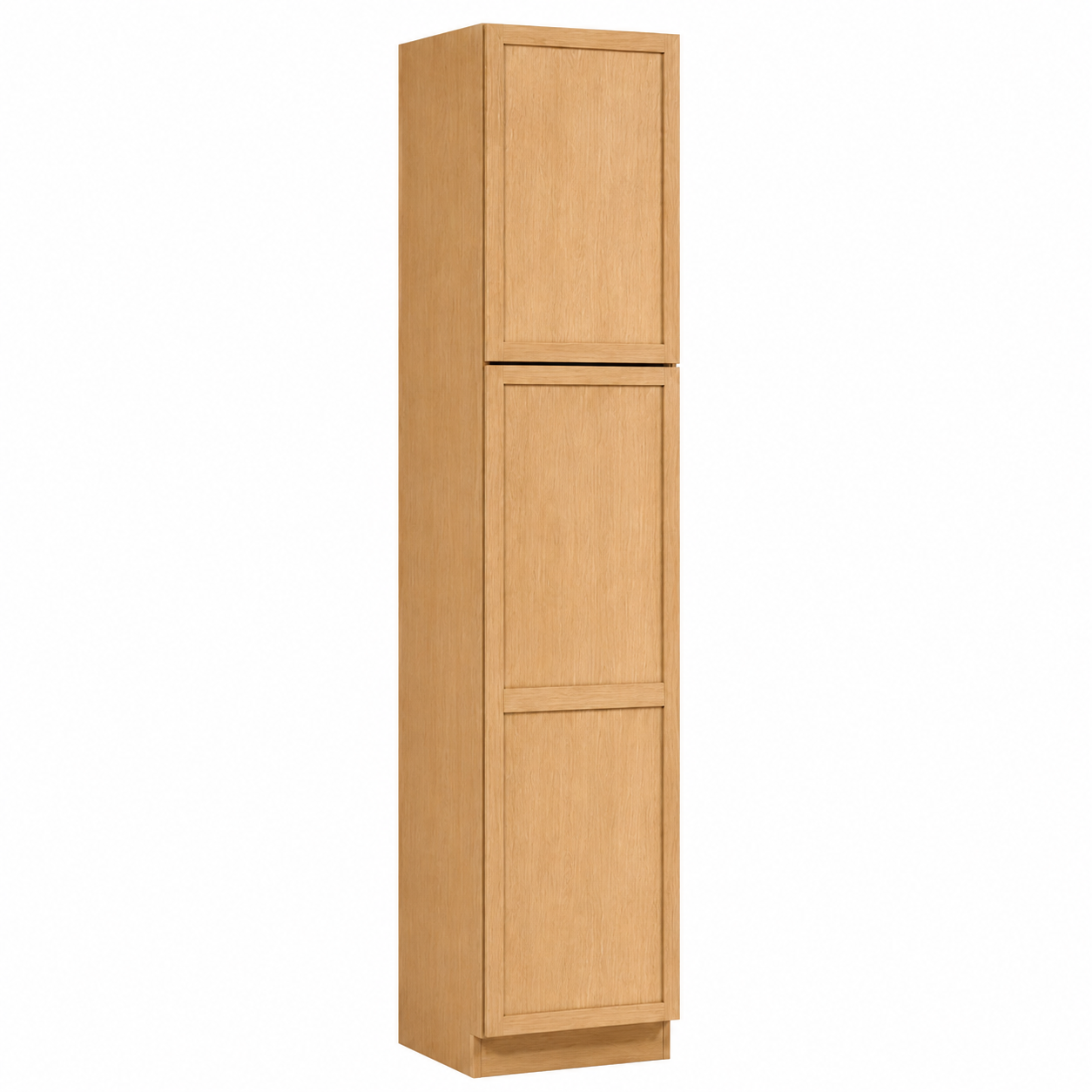 Slim Shaker Oak 18”W x 27"D Pantry Cabinet – 2 Doors (Upper & Lower)