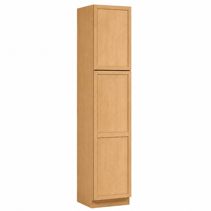 Slim Shaker Oak 18”W x 27"D Pantry Cabinet – 2 Doors (Upper & Lower)