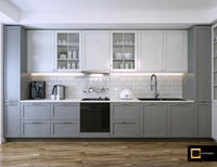 Gray Shaker 18”W Utility Pantry Cabinet with 2 Doors