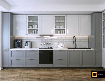 Gray Shaker 18”W Utility Pantry Cabinet with 2 Doors