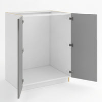High Gloss Gray Full Height Double Door Base Cabinet