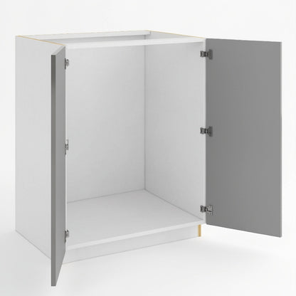 High Gloss Gray Full Height Double Door Base Cabinet