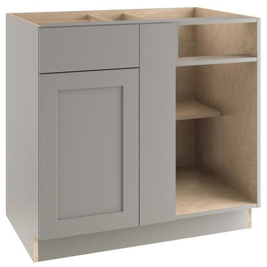 Gray Shaker Blind Corner Base Cabinet (L/R interchangeable)