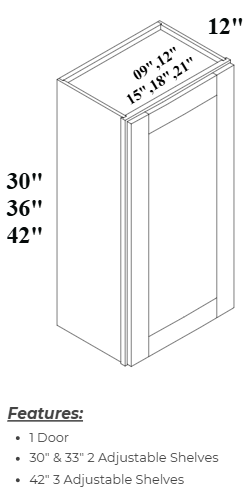 30HSingle_Door_Wall_Cabinet_2D USACabinetsOutlet