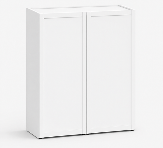 Slim Shaker White 42″ H Double Door Wall Cabinet