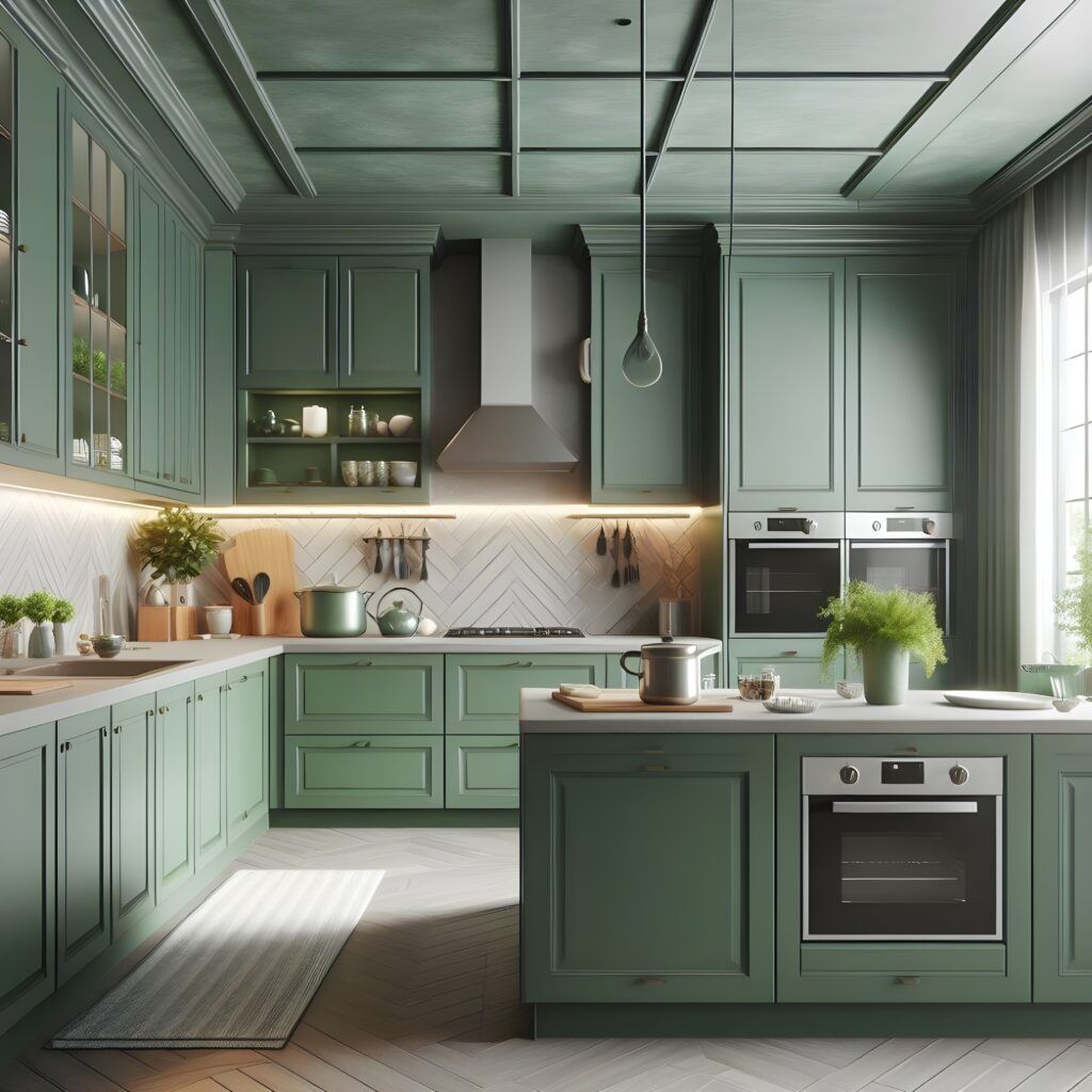 Jade Green Shaker 30″ H Double Door Wall Cabinet