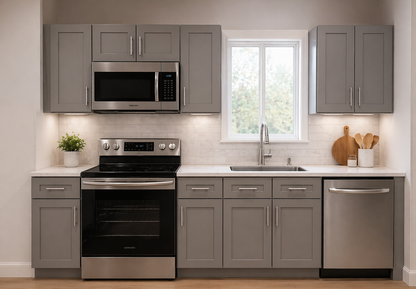 Gray Shaker RTA Kitchen Cabinets – 10 Ft. Kitchen Layout Package