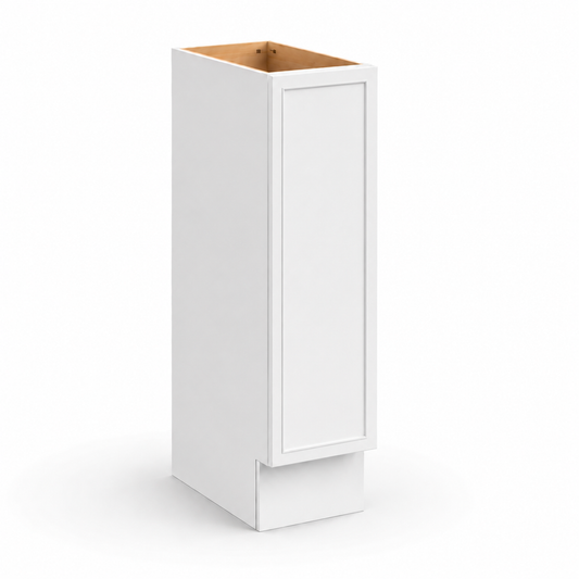White Slim Shaker 9"W Tray Base Cabinet
