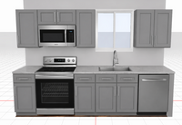 Gray Shaker RTA Kitchen Cabinets – 10 Ft. Kitchen Layout Package