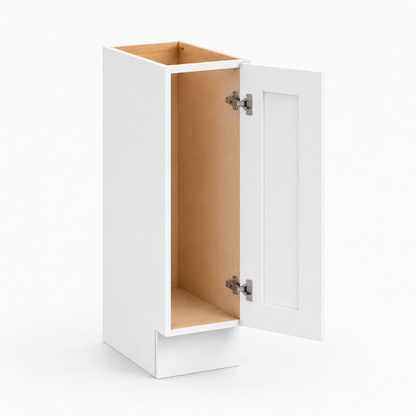 White Shaker 9"W Tray Base Cabinet