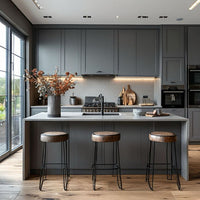 Gray Shaker Base Cabinet Double Doors Full Height