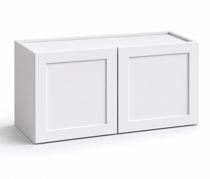 White Shaker 18″ H Double Doors Bridge Cabinet