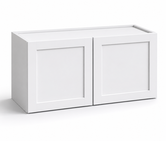 White Shaker 18″ H Double Doors Bridge Cabinet