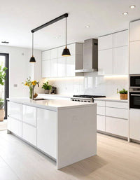 Frameless Gloss White Base Cabinet Single Door and Drawer