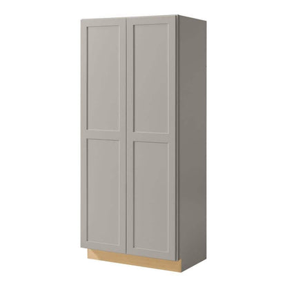 Gray Shaker 27"D Two Double Door Utility Pantry Cabinet