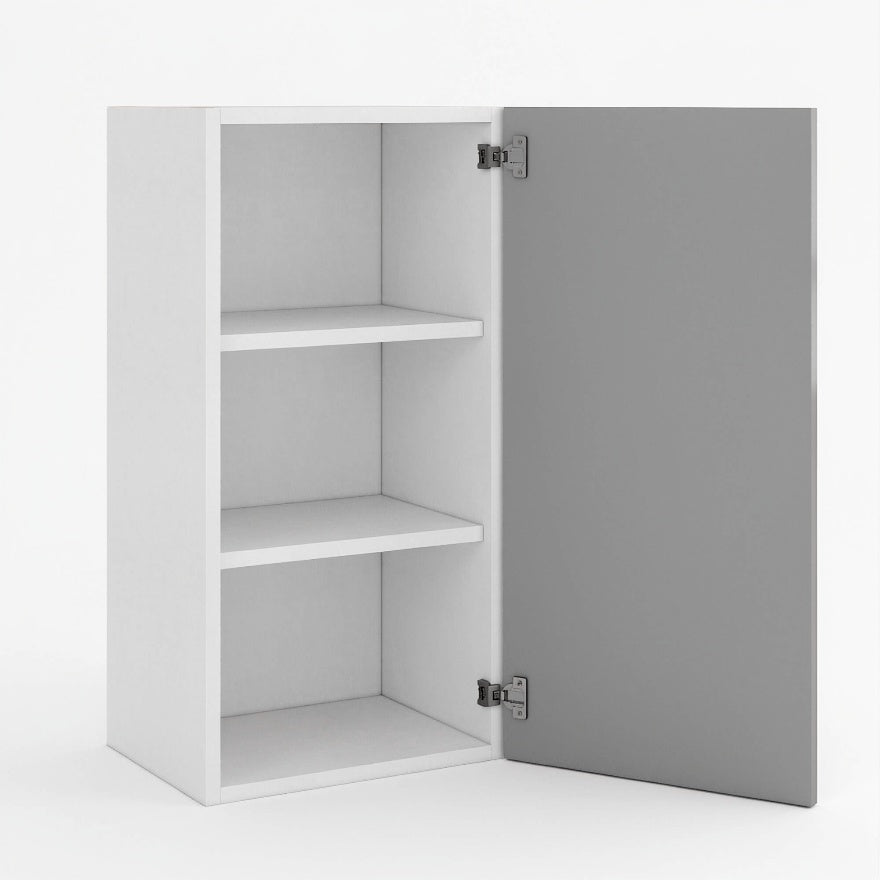 Frameless Gloss Gray 30″H Single Door Wall Cabinet