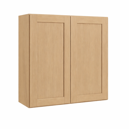 Natural Oak Shaker 30″ H Double Doors Wall Cabinet