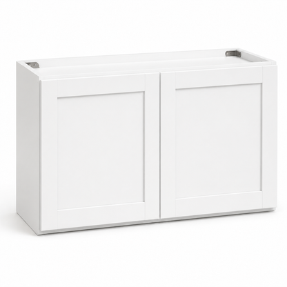 White Shaker Refrigerator Wall Cabinet – 36"W × 24"D – Double Door