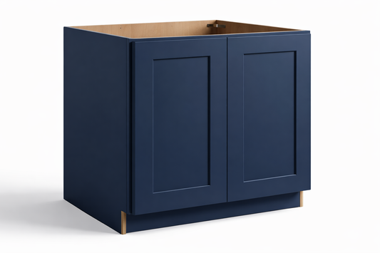 Navy Blue Shaker Base Cabinet Double Doors Full Height