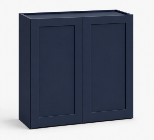 Navy Blue Shaker 30″ H Double Doors Wall Cabinet